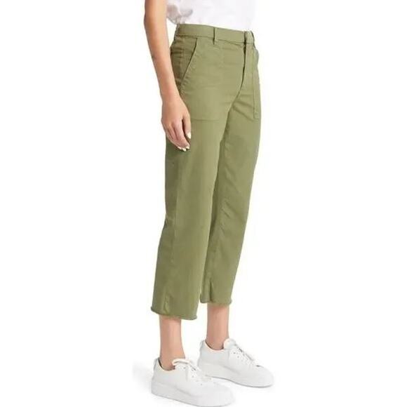 Frank & Eileen Blackstone Utility Pant Mid Rise Crop Straight Army Green Size 12 - Picture 3 of 9